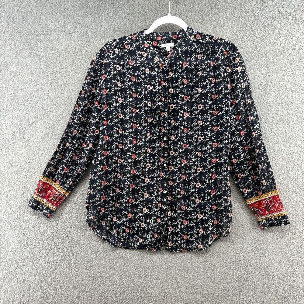 Star Mela Women Size M Blouse Floral Print Cotton Casual Boho long sleeve top